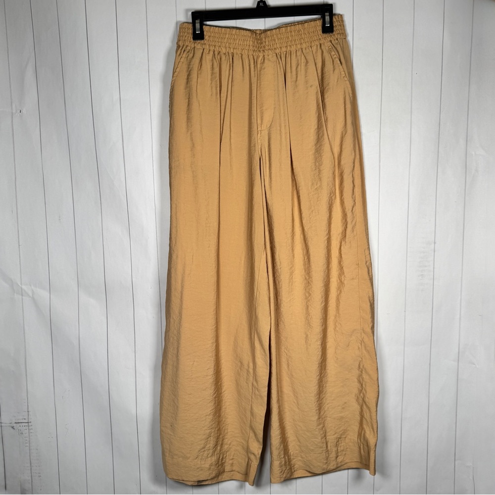 For The Republic Lenzing Modal Gold‎ Tan Paperbag Pants Baggy Wide Leg Hi-Rise M